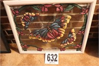 Framed Stain Glass 'Butterfly' Decor(R7)