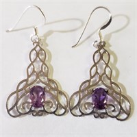 $200 Silver Amethyst(2ct) Earrings