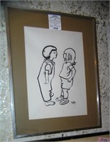 Artist signed original art work matted and framed