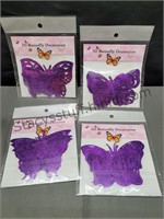 4 Pks 3D Butterflies