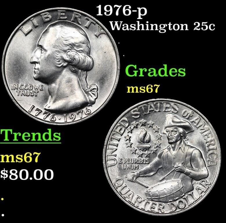 1976-p Washington Quarter 25c Grades GEM++ Unc