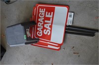 step stool and Garage sale signs