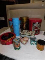 CHRISTMAS TINS, PLUS ASSORTED TINS IN VARIOUS