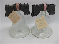 2 Lejon Brandy Glass Liberty Bell Decanters