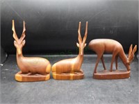 Three Hand Carved Gazelle Leo & Besmo Prod. Kenya