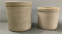 Lot of 2 Unmarked Vintage Crocks