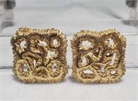 Vintage TRIFARI Open Knot Square Earrings