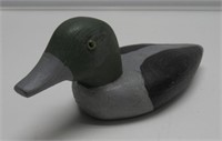 7"L WOODEN CARVED DUCK MIDLAND MICH GLASS EYES.