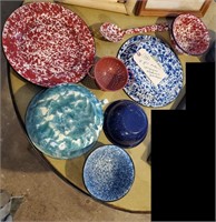 8pc modern spongeware graniteware enamelware