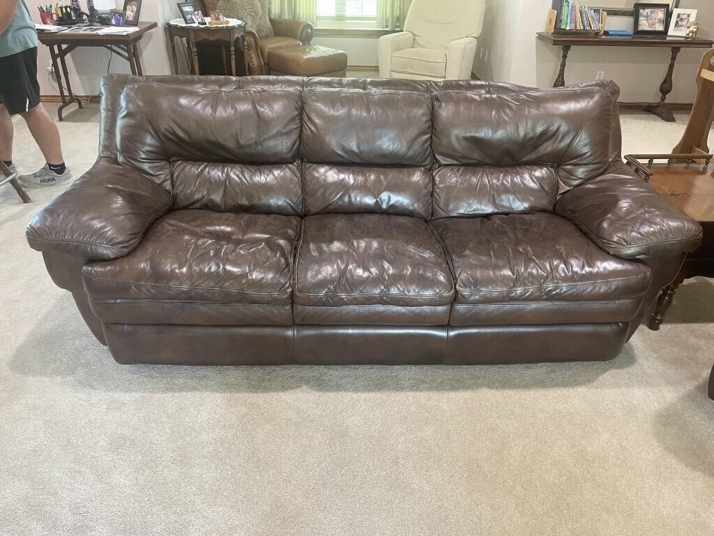Leather Couch 92"L