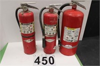 3 Fire Extinguishers Large Is Charged 2 Small -