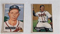 2 1951 Bowman Baseball Cards #42 & 135