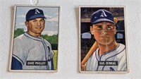 2 1951 Bowman Baseball Cards #262 & 297