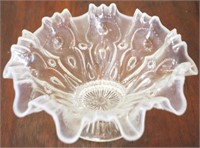Vintage Opalescent Glass Bowl - 8.5"