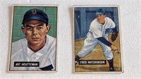 2 1951 Bowman Baseball Cards #45 & 141
