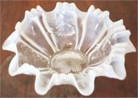 Vintage Opalescent Glass Bowl - 8" round