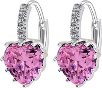 Elegant Heart 3.20ct Pink Sapphire Earrings