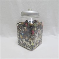 Plastic Jar with Buttons - vintage