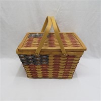 Picnic Basket - American Flag - Patriotic - Woven