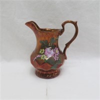 Copper Lusterware Luster hand painted Pitcher