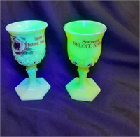 (2) Heisey Jefferson Souvenir Cordial Glasses