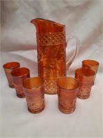 7 PC Dugan Marigold Lattice & Daisy Water Set