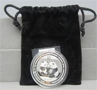 2009 1 Oz. Silver Panda with Bag.