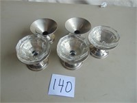 Metal Ice Cream Bowls with Glass Inserts