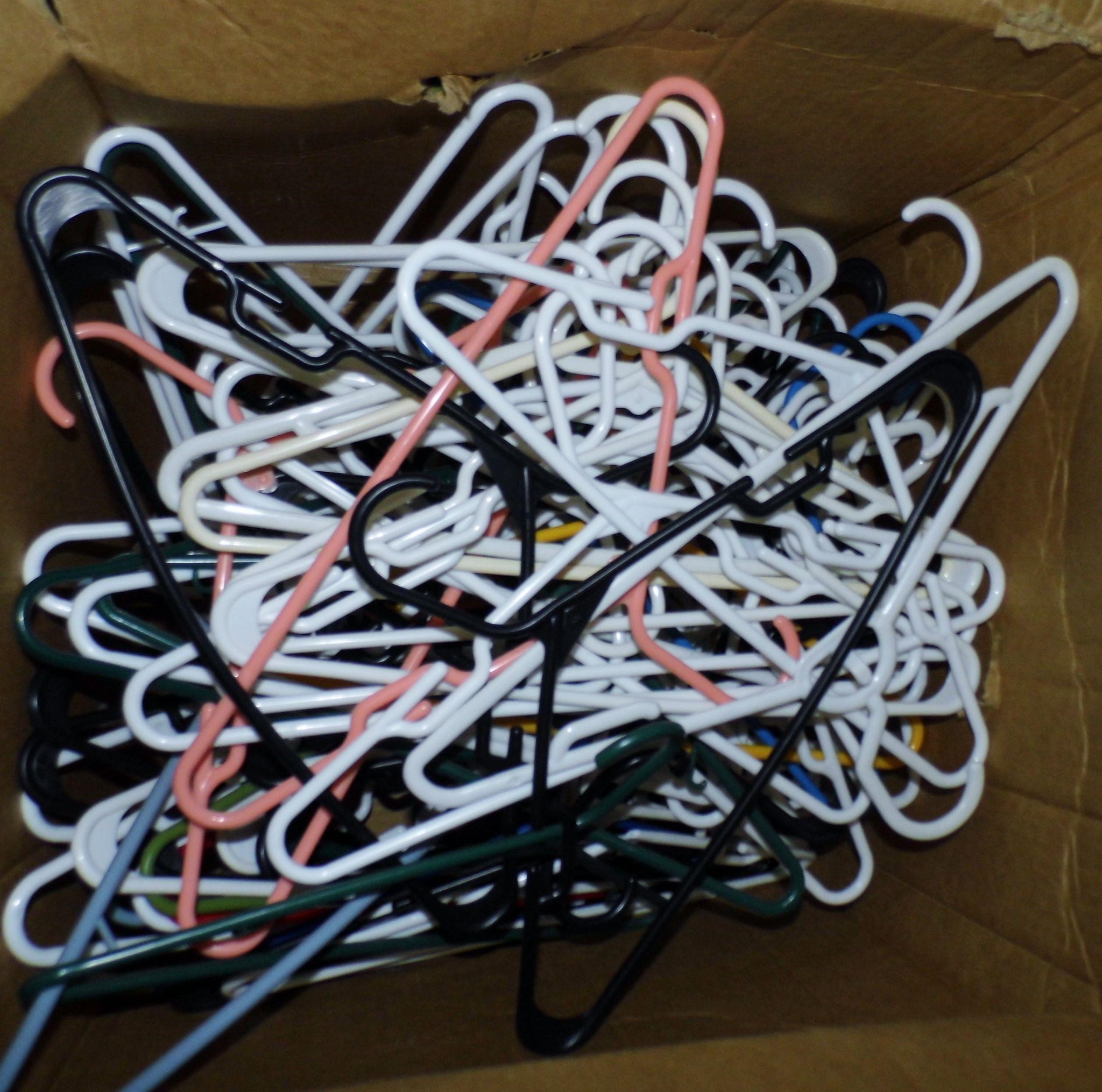 Big Box of Plastic Hangers 20 x 20 x 16