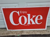 Large Vintage Coke metal sign