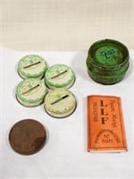 Vintage Grapette caps, Rizla papers, Clover oil