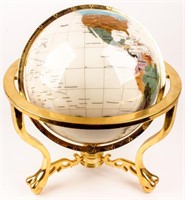 Gemstone Globe on Gold Toned Stand