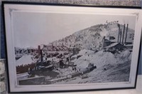 Cripple Creek Train Wreck vintage Framed Picture