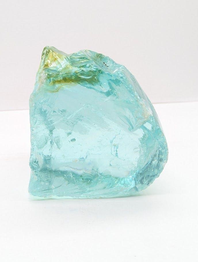 Teal Coloured Chunk Of Factory Slag Glass