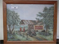 Coca-Cola Framed Print, approx. 19" by 23"