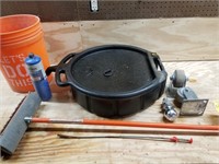 Oil Drain Pan, Casters, 2 5/16" Ball & More