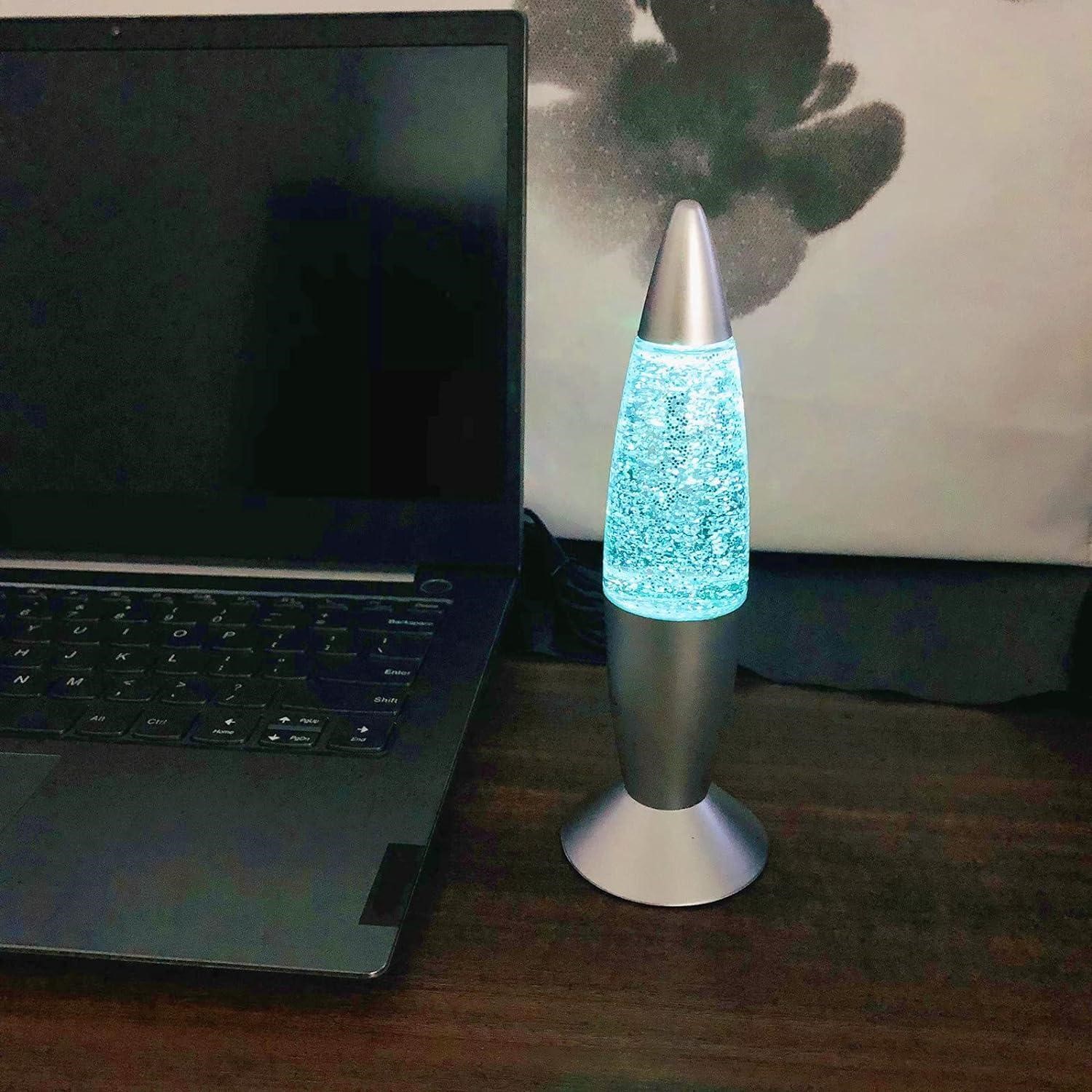 LED Glitter Rocket Lava Lamp