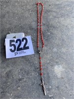 Red Bead Rosary - Blessed (U242A)