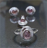 925 Sterling Silver Tourmaline Gemstone Set