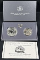 1991 2-Coin Unc. Set w. Silver Mount Rushmore