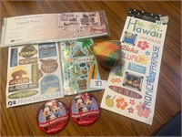 BRAND NEW SCRAPBOOK STICKERS AND DISNEY BUTTONS