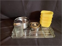 Relish Tray & Yellow Dishes