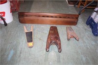 Wooden Shelf, Boot Jacks, & More