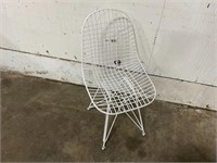 Cute White Metal Patio Chair