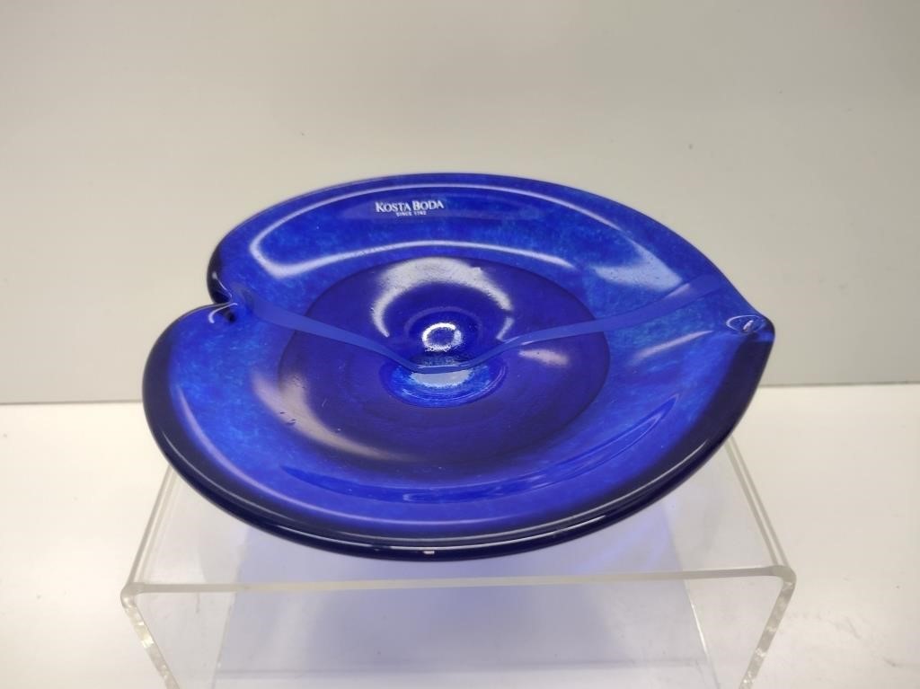 Kosta Boda Cobalt Art Glass Dish
