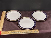 (3) Blue Wheat England Coalport dessert plates