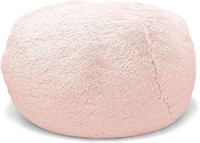 Urban Shop Long Hair XL Blush Round Pouf