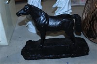 VINTAGE HORSE STATUE MADE OF COAL