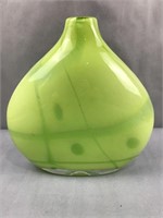 Large lime green blown glass vase