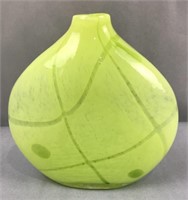 Lime green blown glass vase